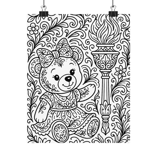 Colorable Bear Poster