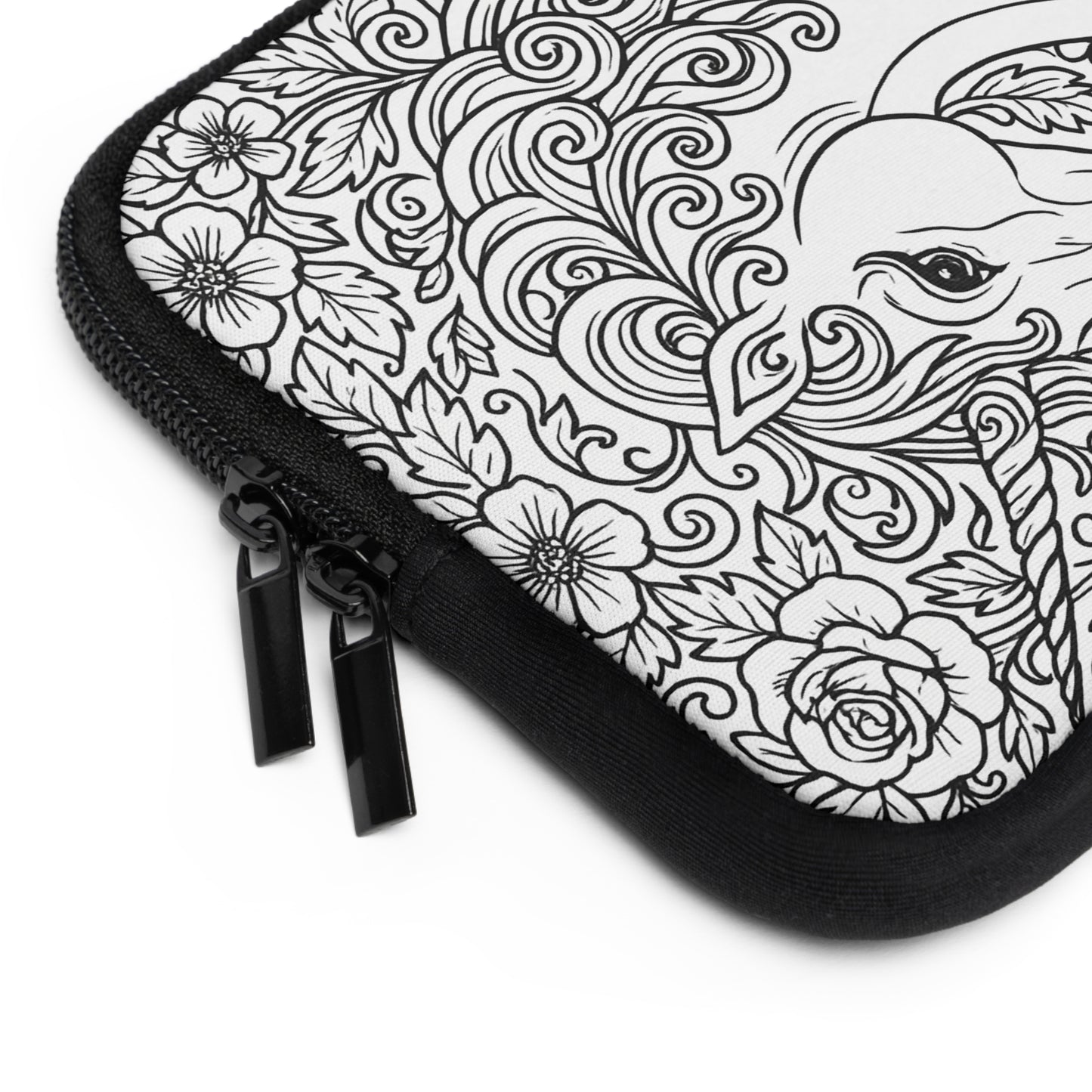 Delta Phi Epsilon Unicorn Laptop Sleeve — Black & White Decorative Protective Case