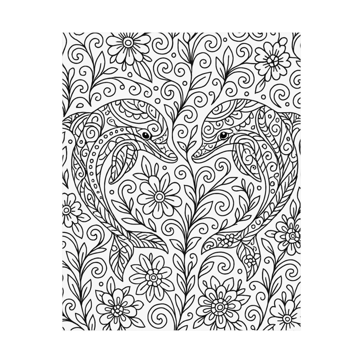 Colorable Dolphins Poster