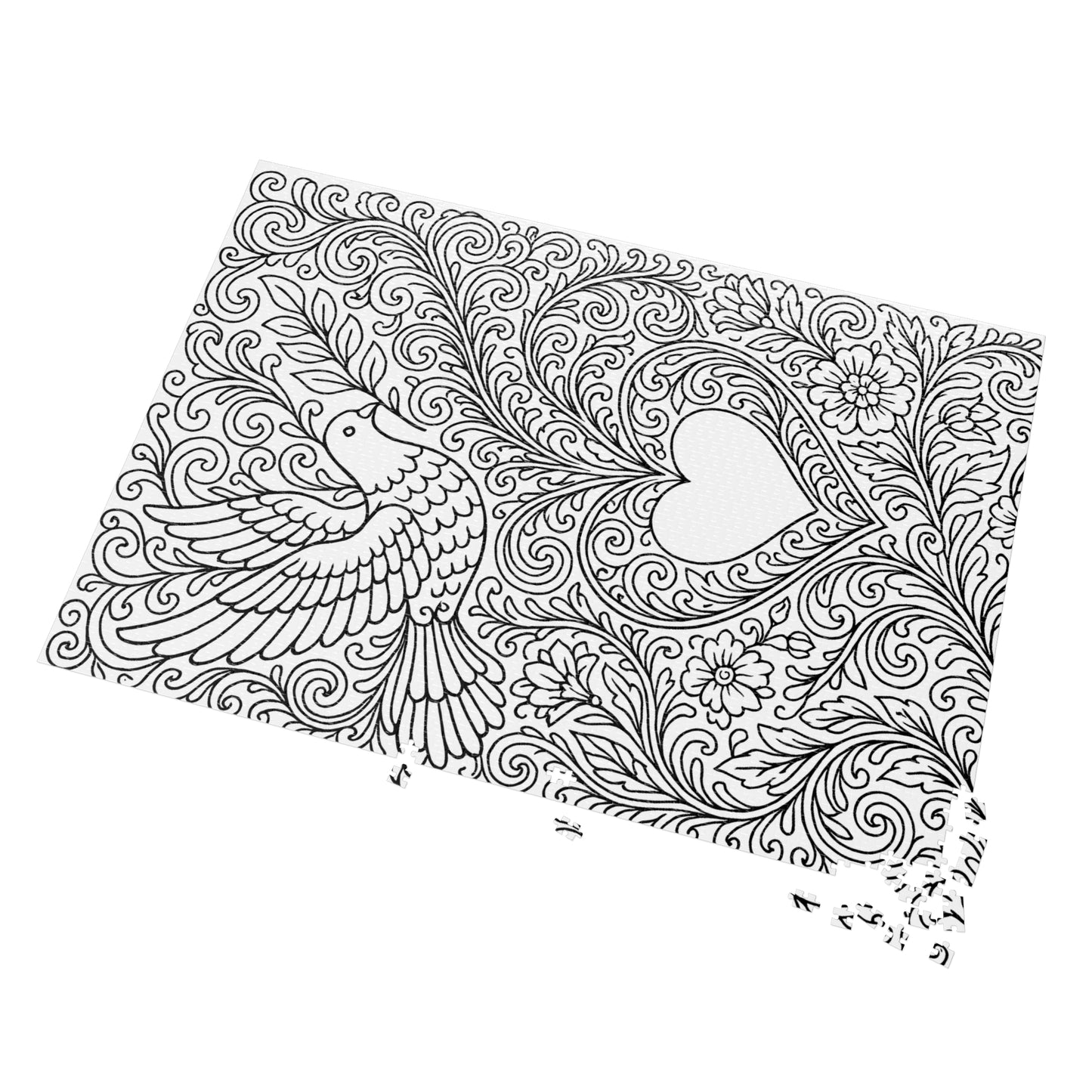 Jigsaw Puzzle: Dove and Heart