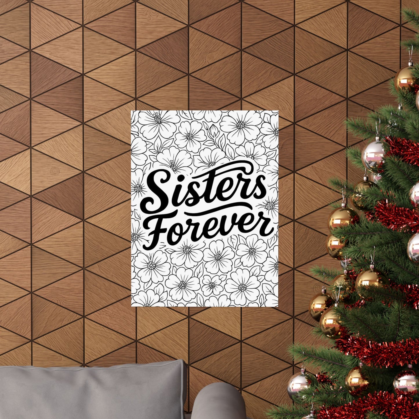 Colorable "Sisters Forever" Poster