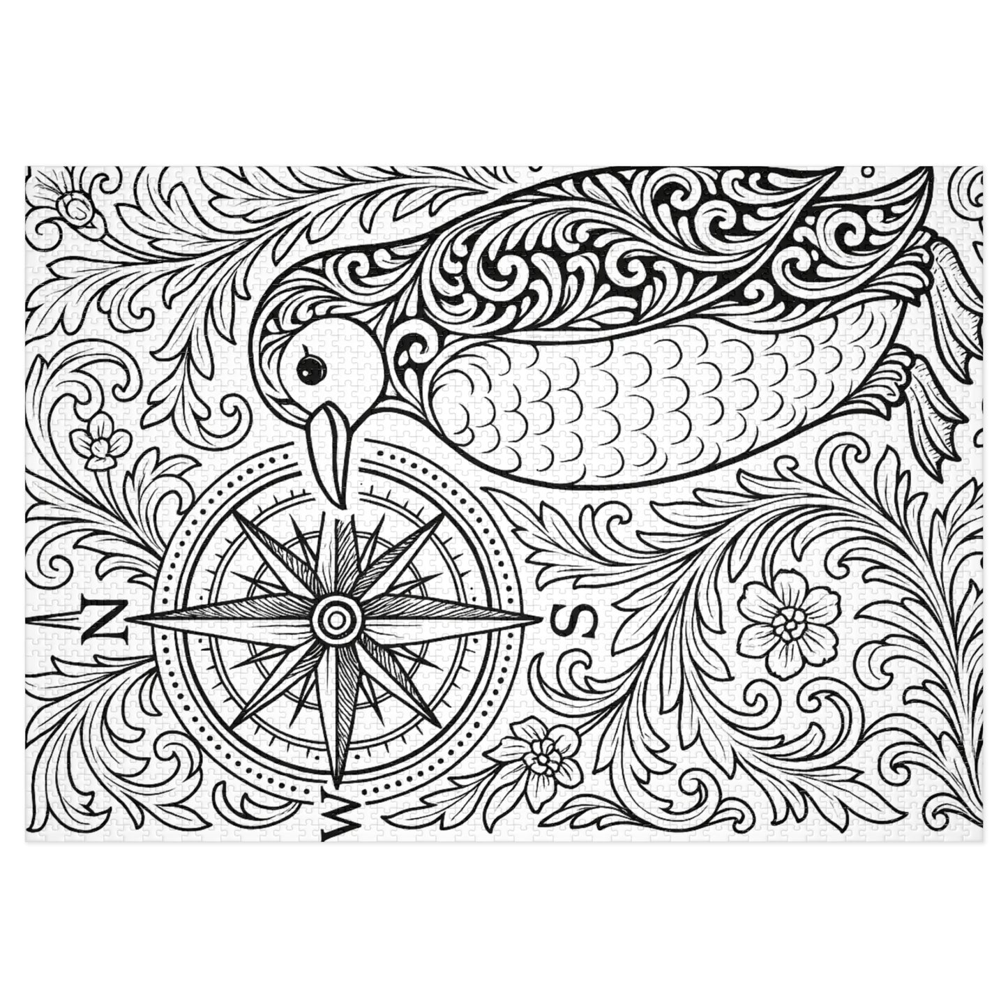 Jigsaw Puzzle: Penguin and Compass