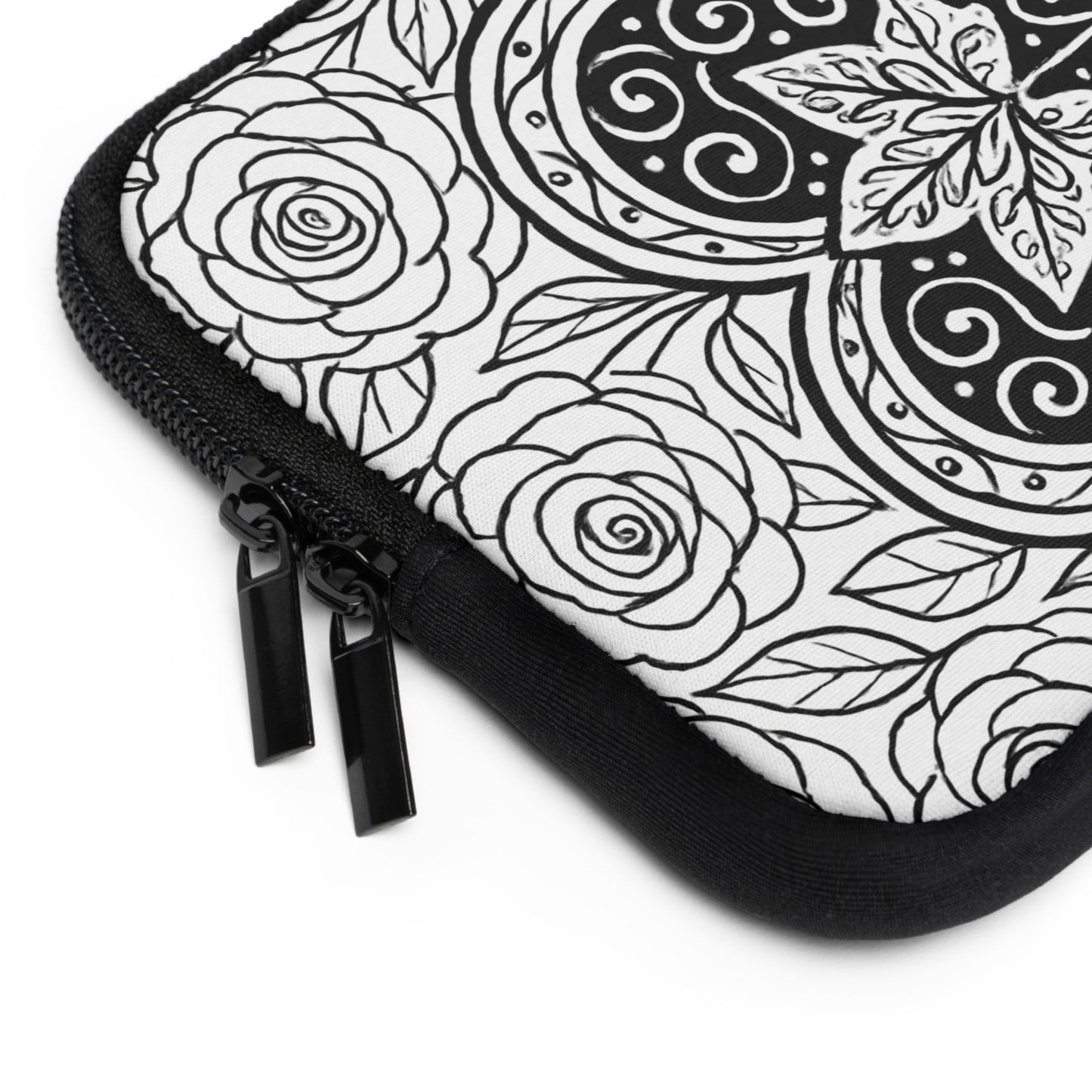 Alpha Phi Maple Leaf Laptop Sleeve — Black & White Decorative Protective Case