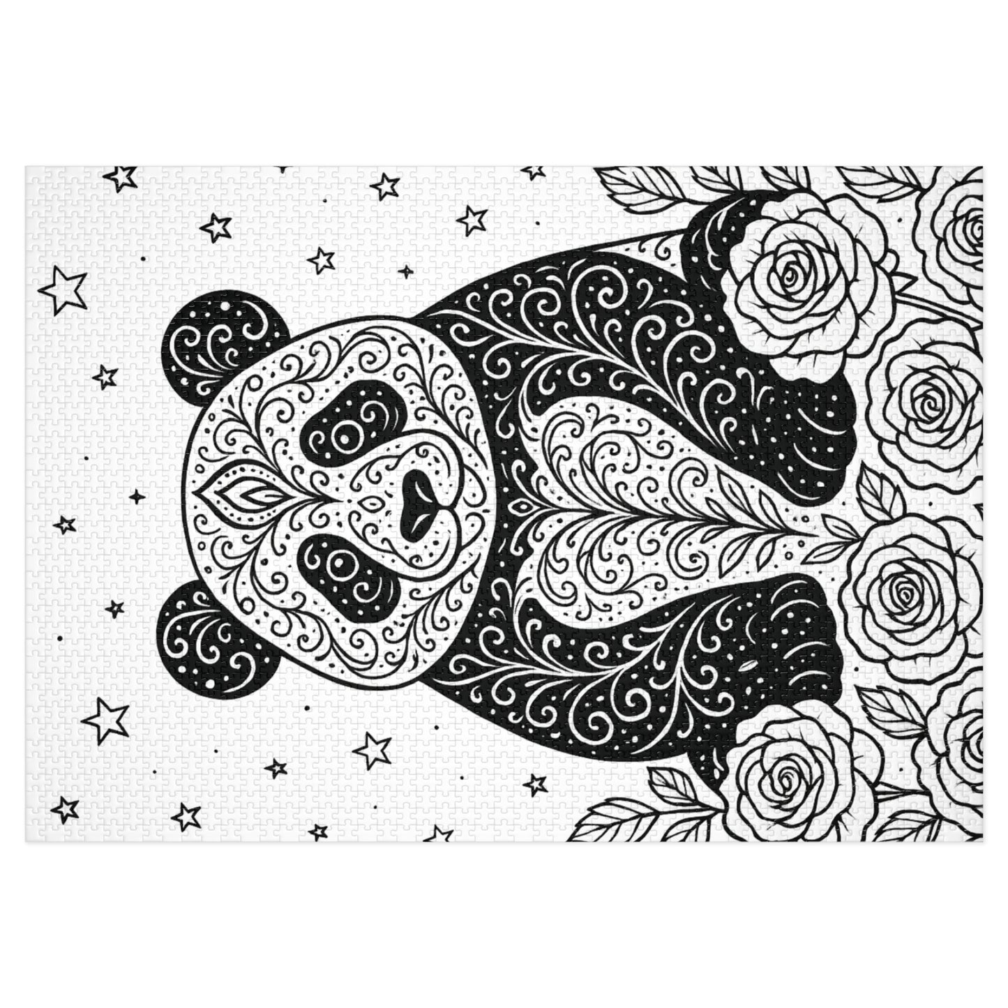 Adult Coloring Panda Jigsaw Puzzle with Tin – Mindfulness Puzzle for Stress Relief & Gifts