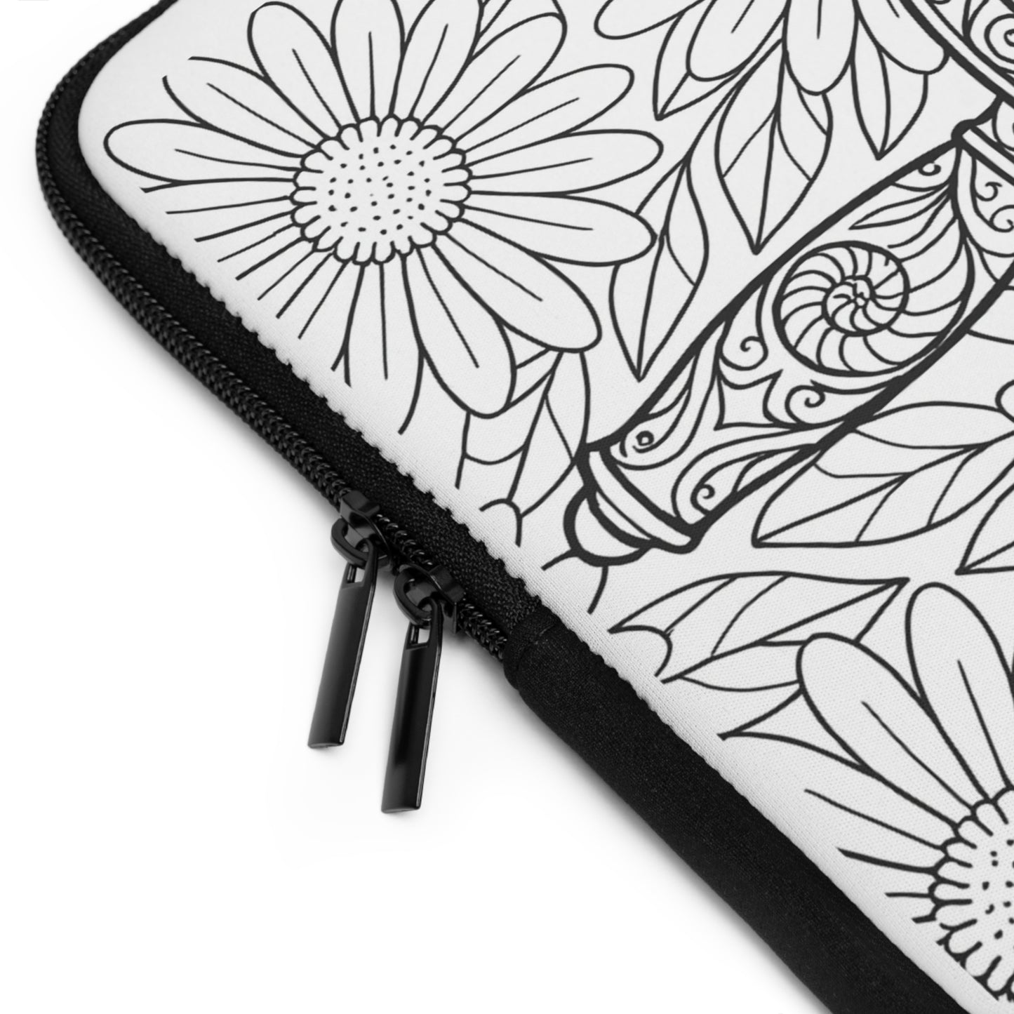 Kappa Delta Sword and Nautilus Shell Laptop Sleeve — Black & White Decorative Protective Case