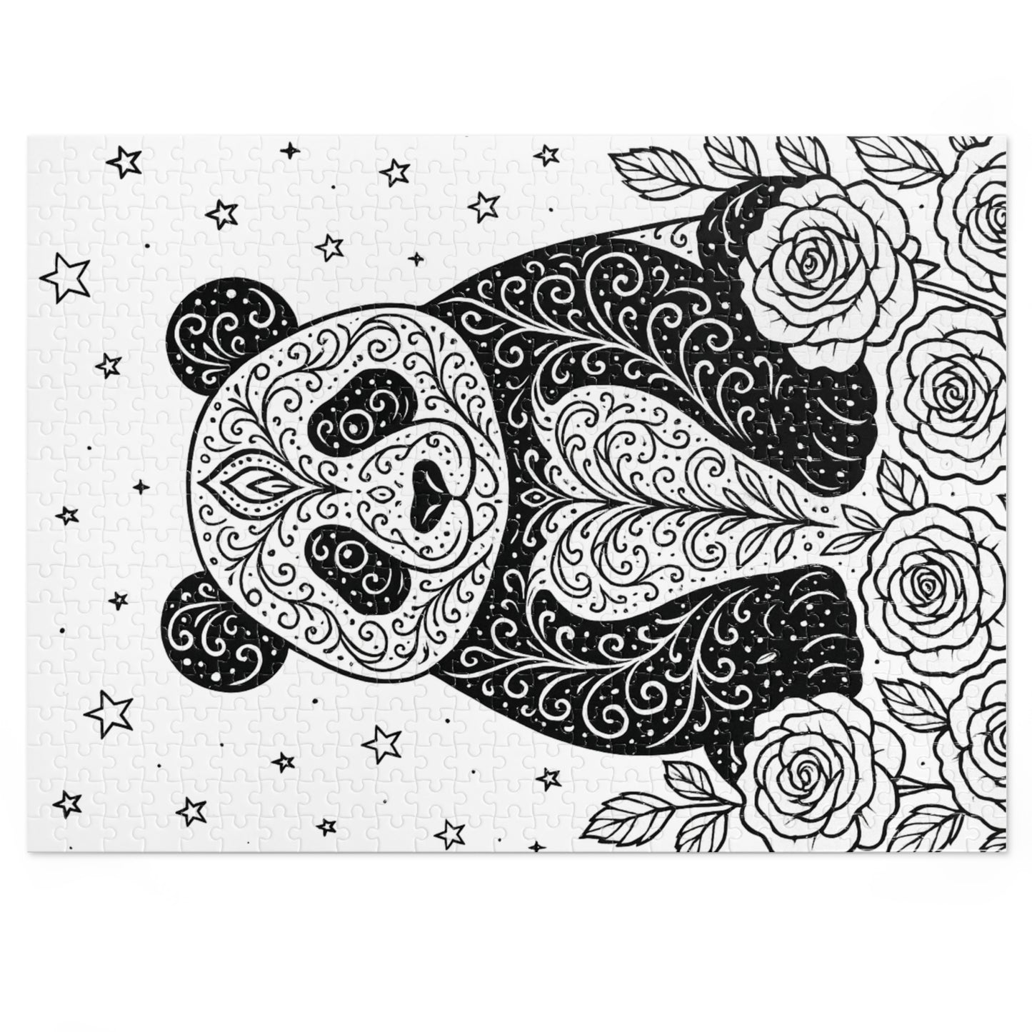 Adult Coloring Panda Jigsaw Puzzle with Tin – Mindfulness Puzzle for Stress Relief & Gifts