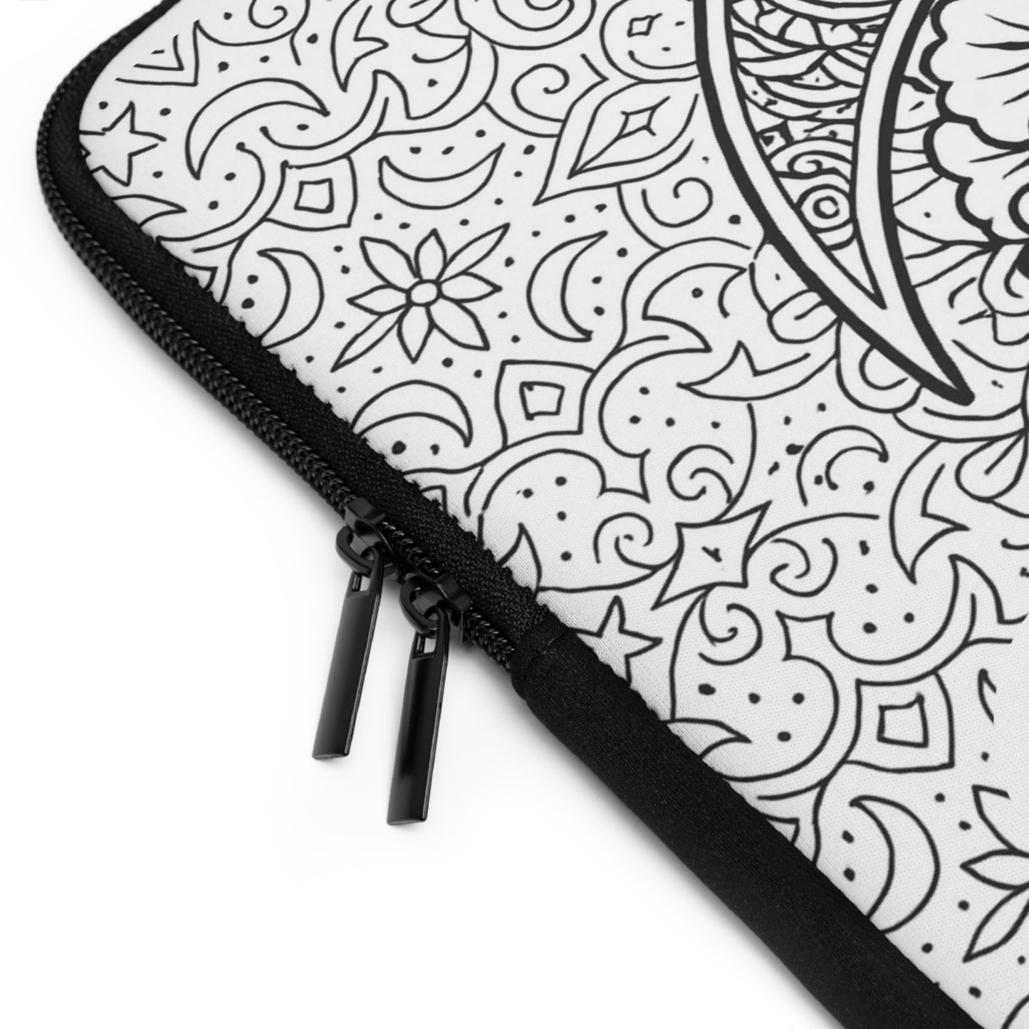 Gamma Phi Beta Crescent Moon Laptop Sleeve — Black & White Decorative Protective Case