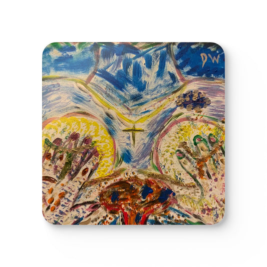 Corkwood Coaster Set - by boyfriend of cancer survivor, entitled "Through it all, I will Love and Support You"