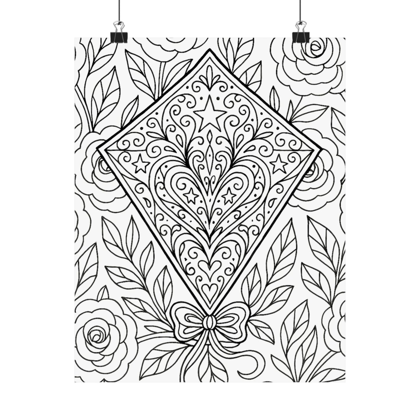 Colorable Kite Poster