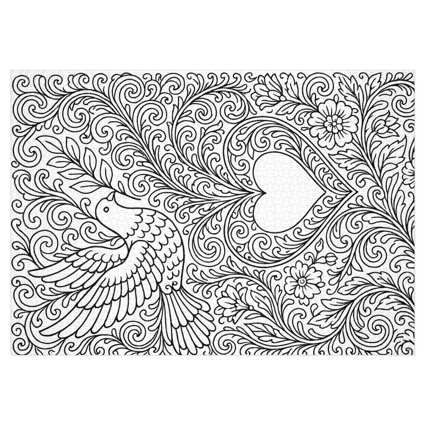 Jigsaw Puzzle: Dove and Heart