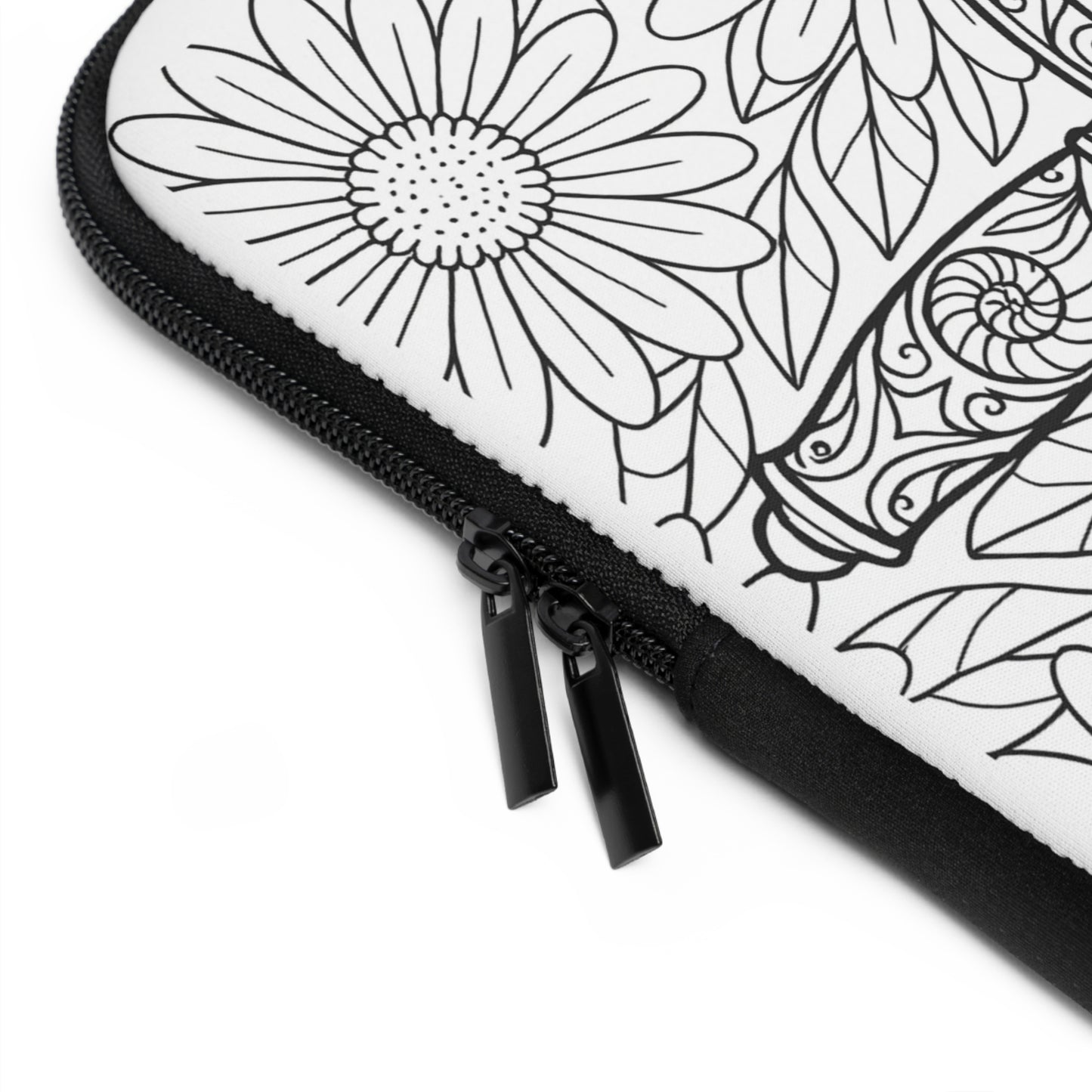 Kappa Delta Sword and Nautilus Shell Laptop Sleeve — Black & White Decorative Protective Case
