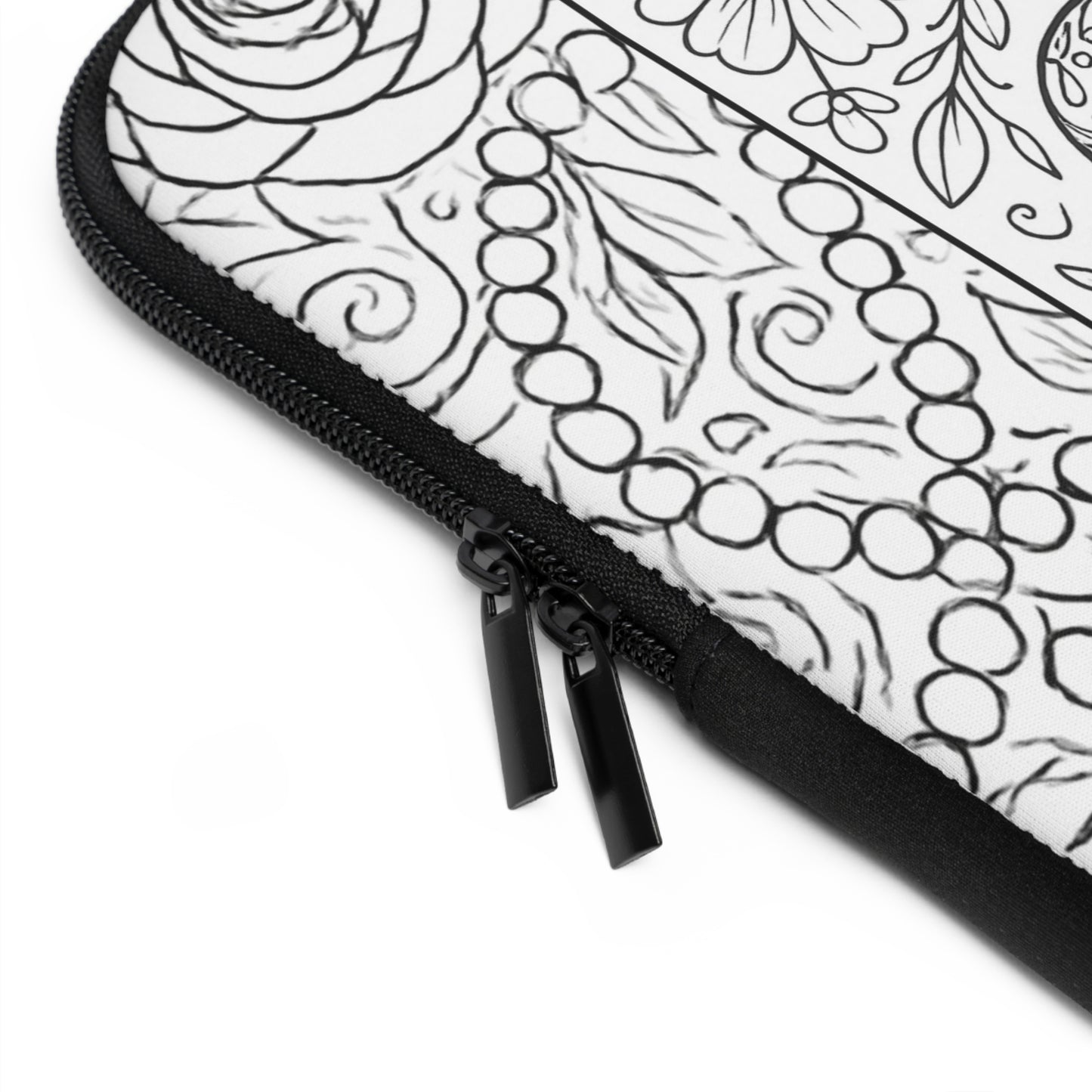 Delta Zeta Turtle Laptop Sleeve — Black & White Decorative Protective Case