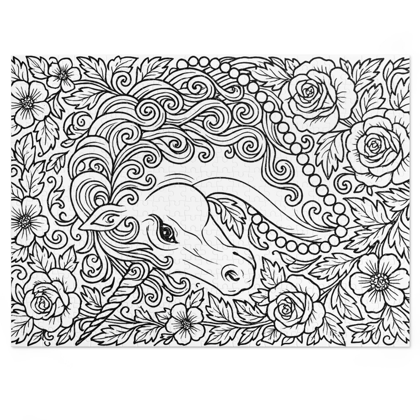 Jigsaw Puzzle: Unicorn and Pearls