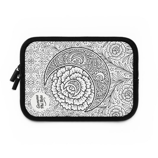 Gamma Phi Beta Crescent Moon Laptop Sleeve — Black & White Decorative Protective Case