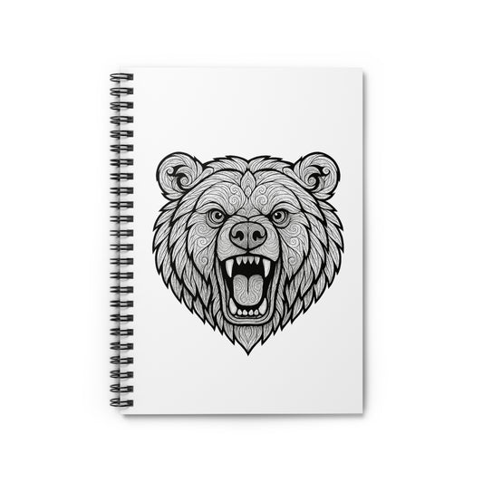 Rebel Bear Spiral Notebook - Ruled Lines, Sketchbook for Artists, Journal for Creative Minds, Gift for Animal Lovers, Unique Stationery