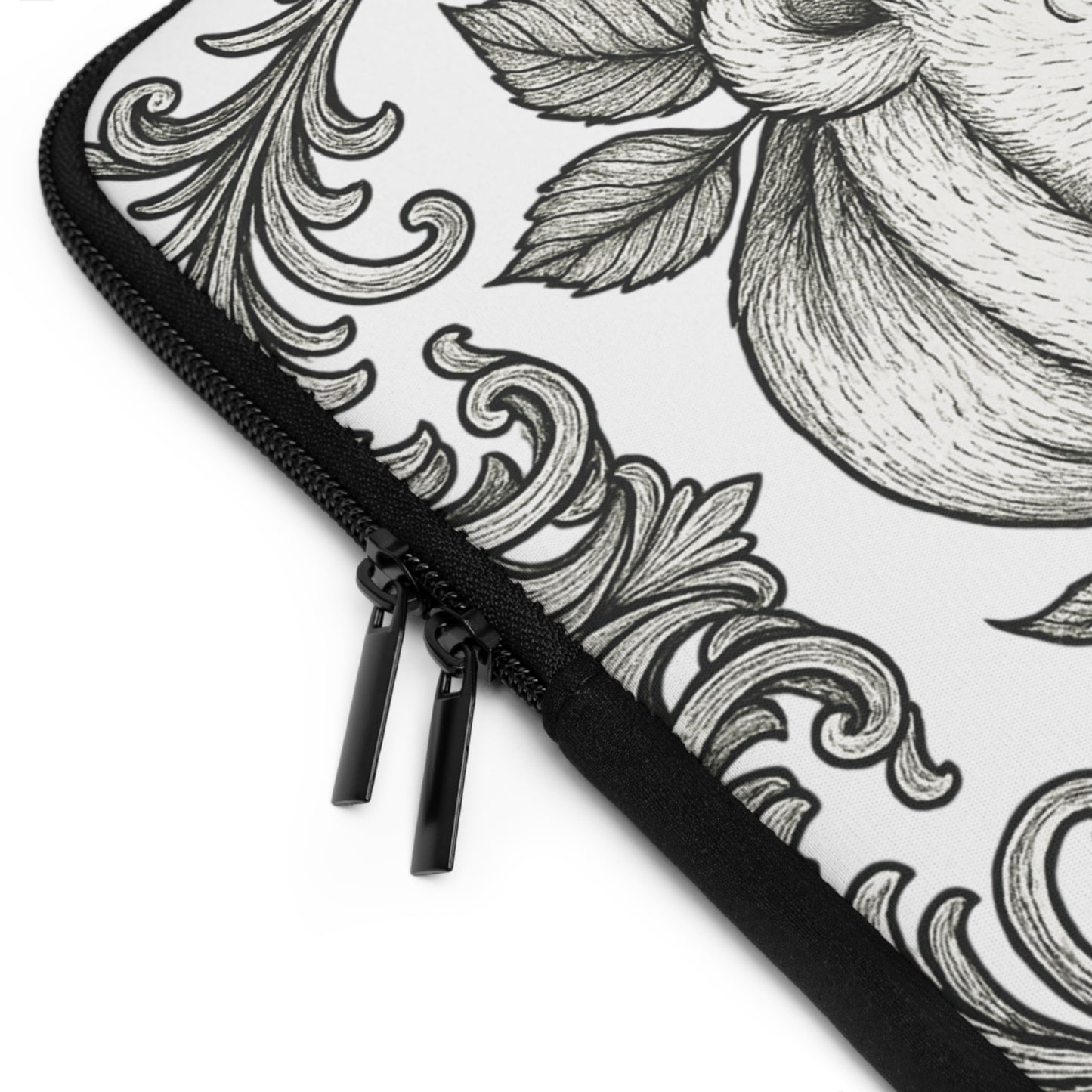 Phi Sigma Sigma Bear and Sapphire Laptop Sleeve — Black & White Decorative Protective Case