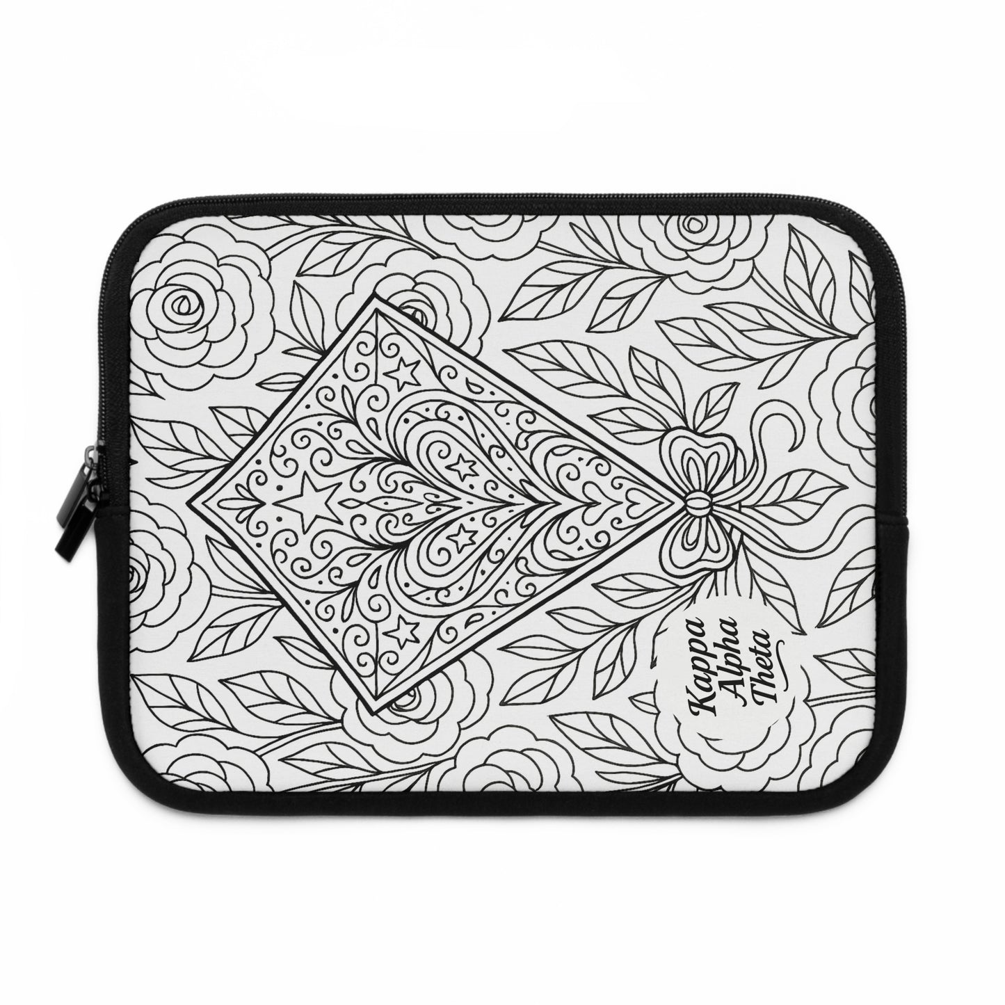 Kappa Alpha Theta Kite Laptop Sleeve — Black & White Decorative Protective Case