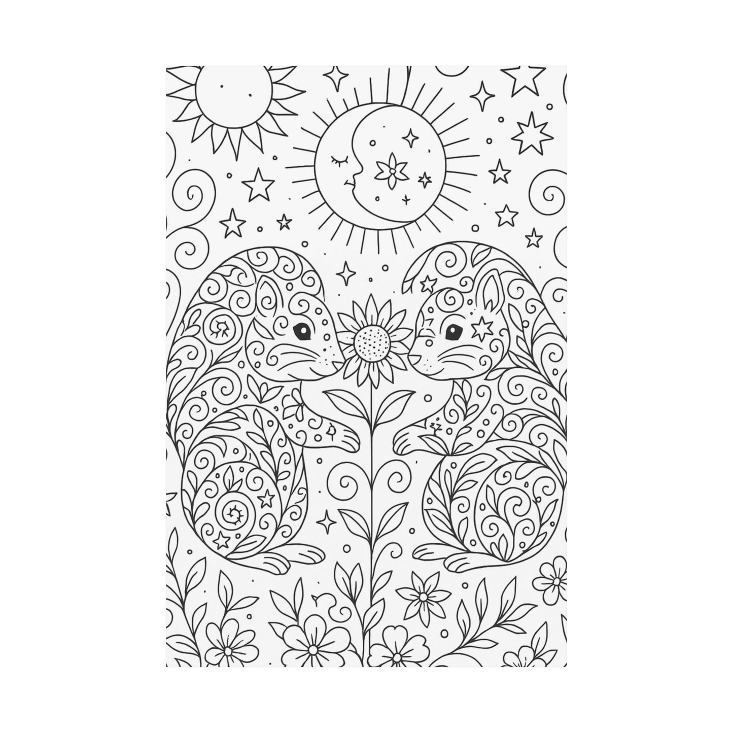 Colorable Squirrel Poster