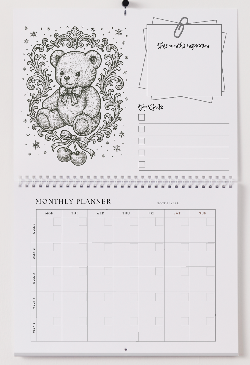 Phi Sigma Sigma Wall Calendar — Sapphire & Bear Edition