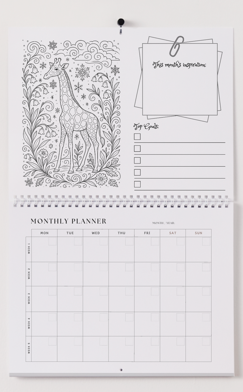 Alpha Epsilon Phi Wall Calendar - Giraffe Edition