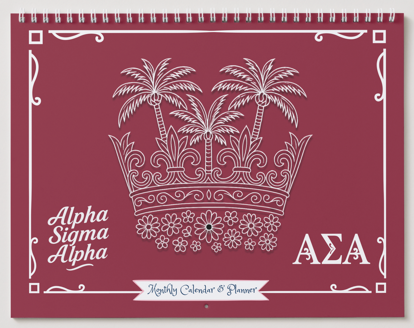 Alpha Sigma Alpha Wall Calendar - Crown, Lady Bug and Palm Trees Edition