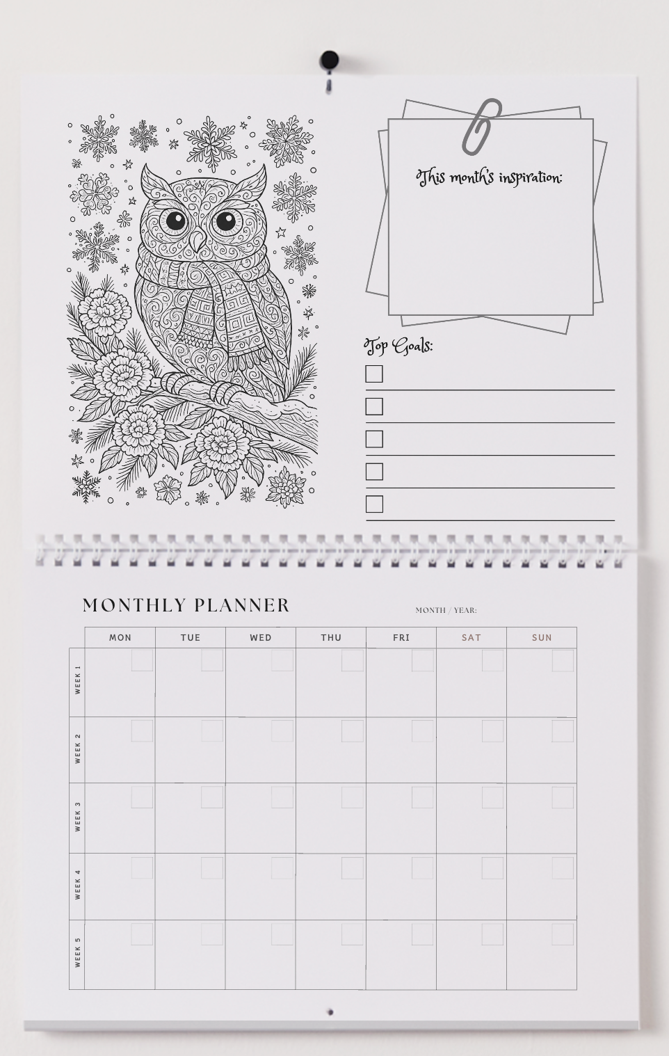 Chi Omega Wall Calendar - Owl Edition