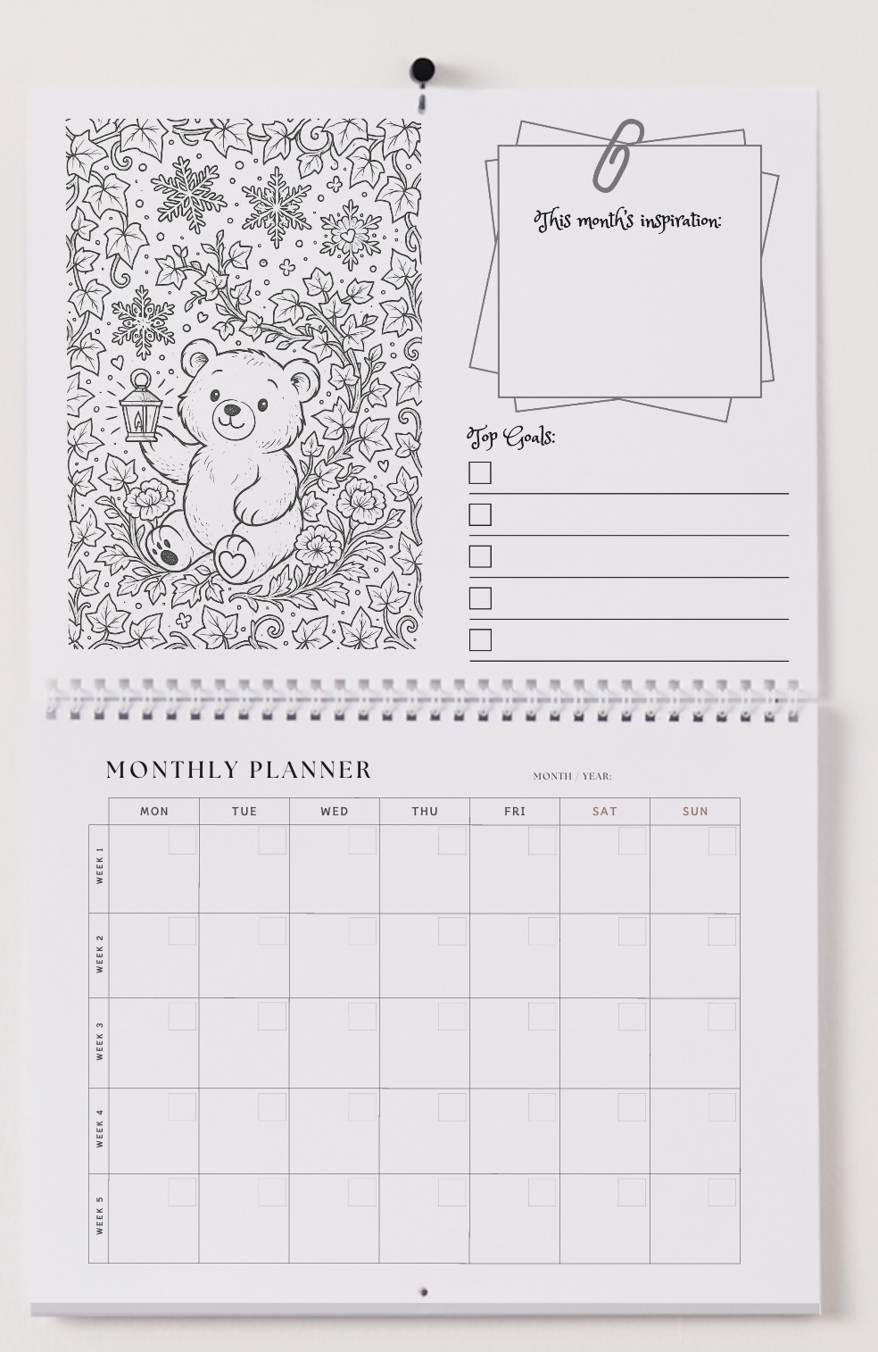 Alpha Phi Wall Calendar - Bear and Maple Leaf Edition