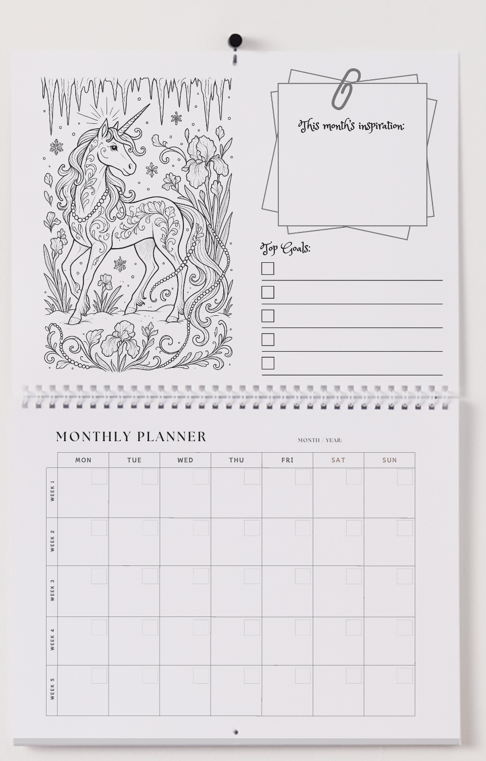 Delta Phi Epsilon Wall Calendar - Unicorn and Pearls Edition