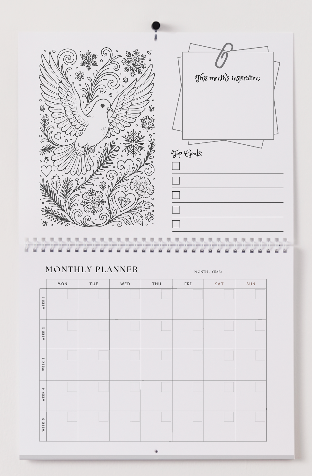 Sigma Kappa Wall Calendar - Dove and Heart Edition