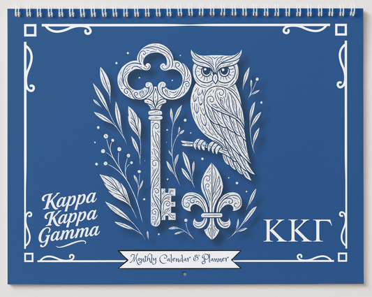 Kappa Kappa Gamma Wall Calendar - Owl, Key and Fleur de Lis Edition
