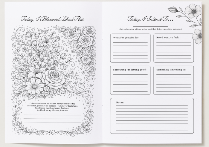She Bloomed Anyway™ — A Coloring + Reflection Journal for Women Navigating Illness, Grief & Healing | 6" x 9" Pocket Size 10 Pack