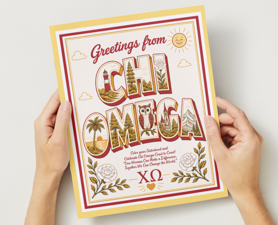 Chi Omega Coloring Book Signature Edition - Explore the Sisterhood Coast to Coast