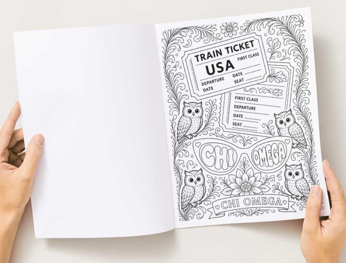 Chi Omega Coloring Book Signature Edition - Explore the Sisterhood Coast to Coast