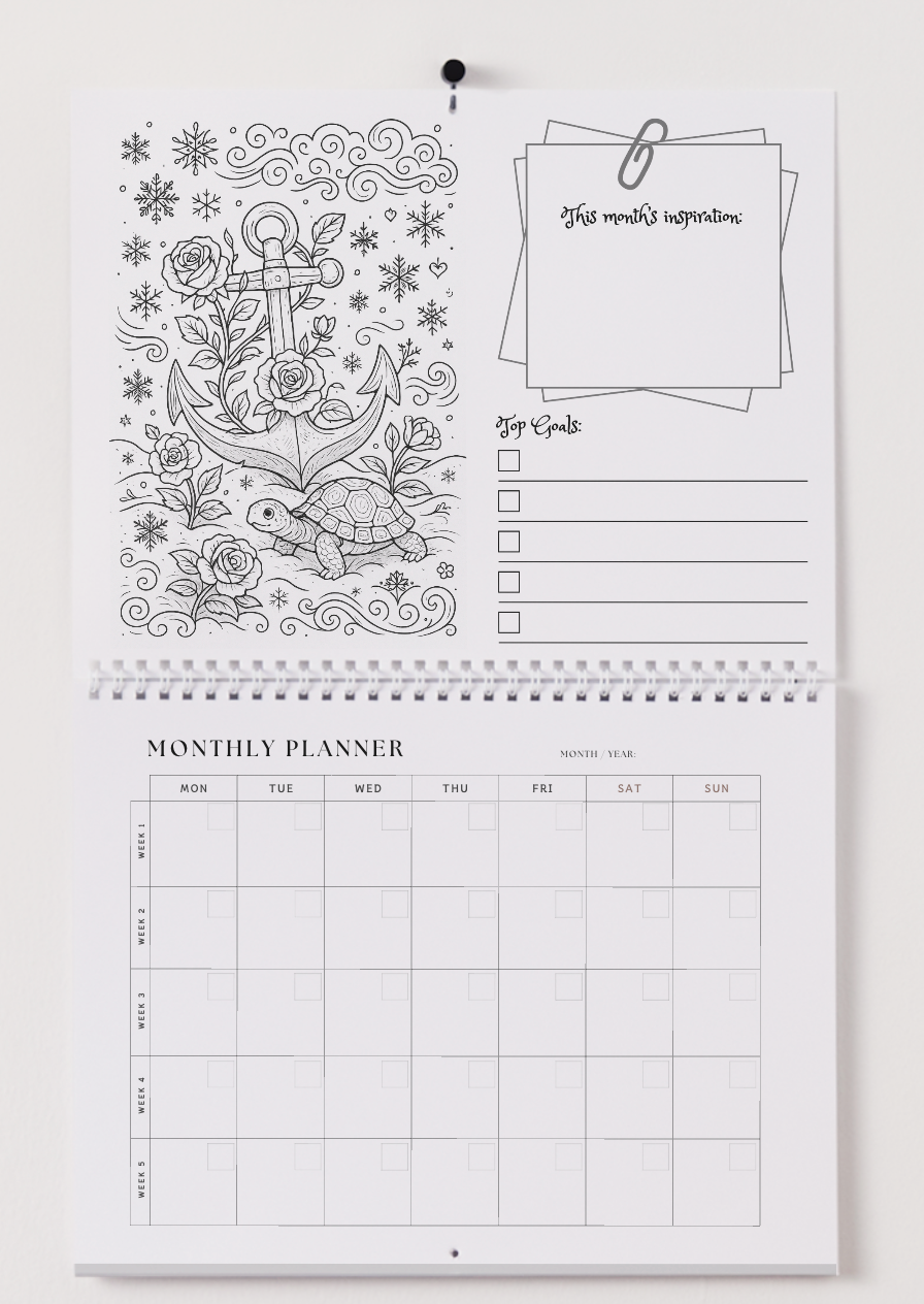 Alpha Sigma Tau Wall Calendar - Wink Dot Media Color Me Collecton