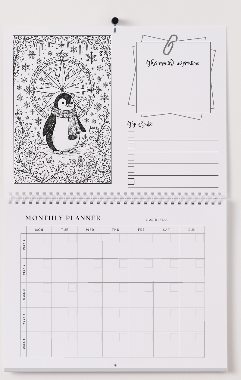 Theta Phi Alpha Wall Calendar - Wink Dot Media Color Me Collecton