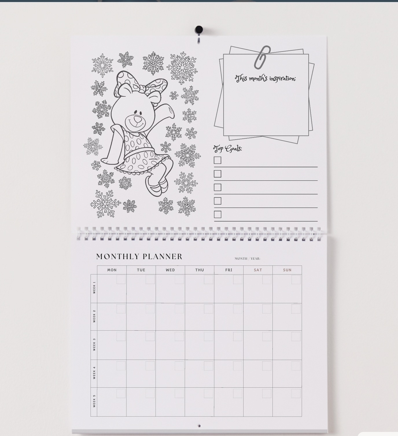 Alpha Xi Delta Wall Calendar - BetXi Bear Edition