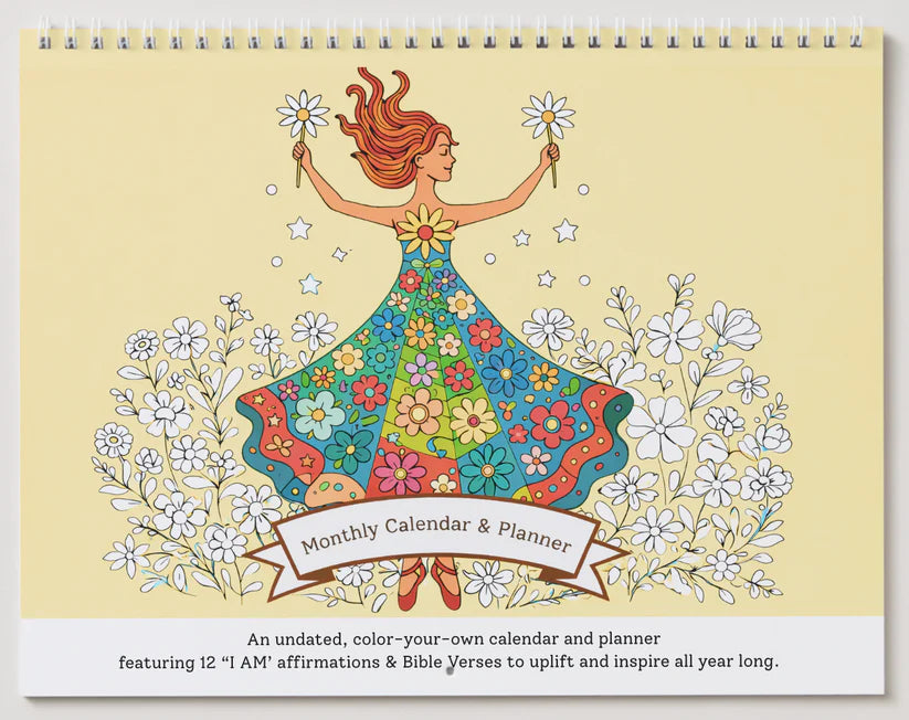 Colorable Undated Christian Wall Calendar & Monthly Planner – A Healing Gift of Hope and Organization
