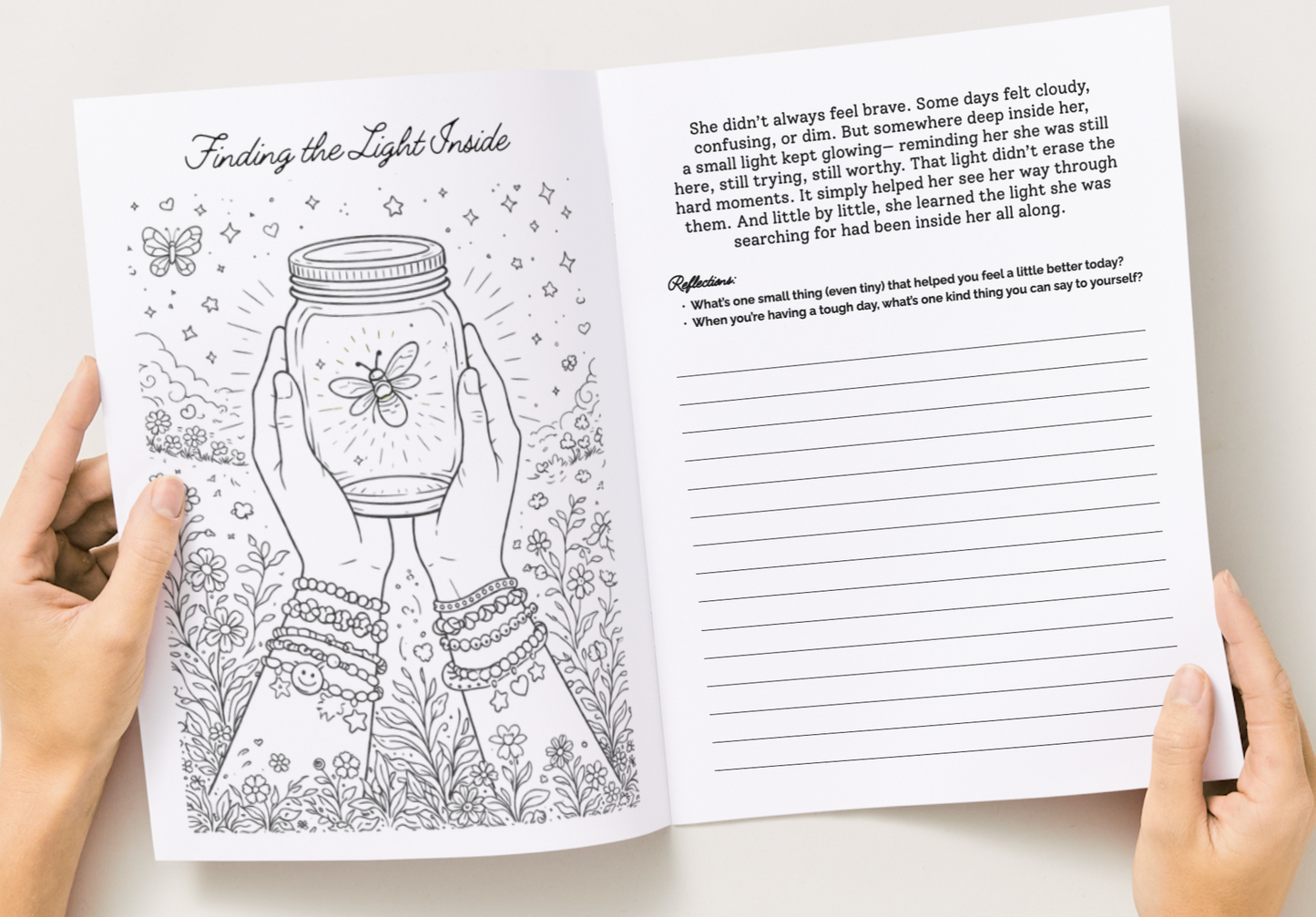 Growing Through It™ — A Coloring + Reflection Journal for Teen Girls Navigating Big Feelings | 6" x 9" pocket size 10 pack