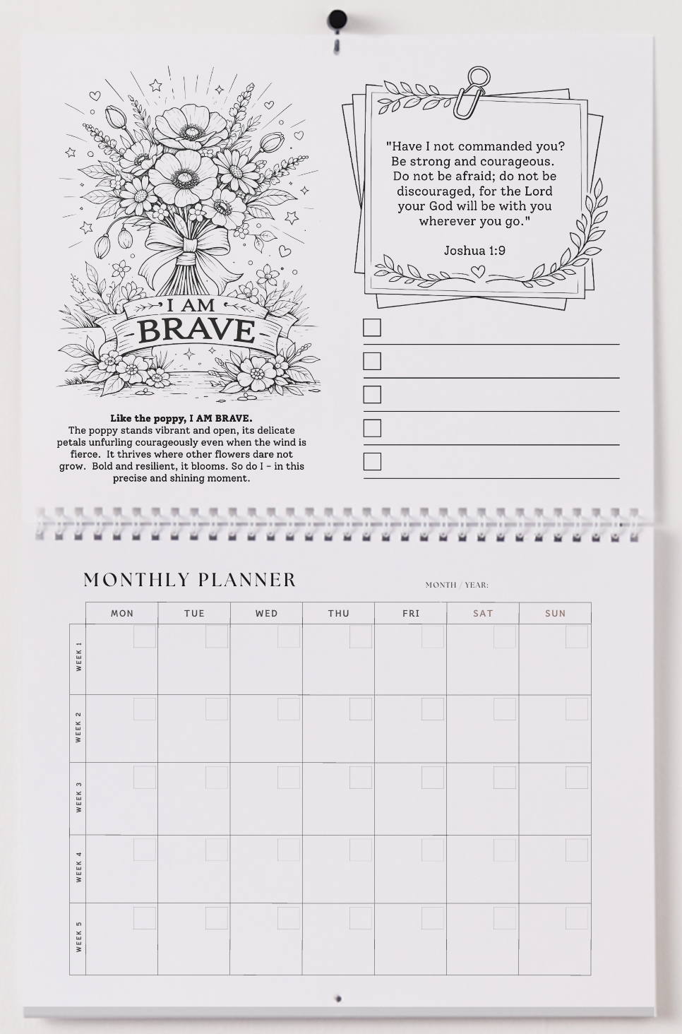 She Bloomed Anyway plus Wall Calendar/Planner - FAITH BASED GIFT BUNDLE