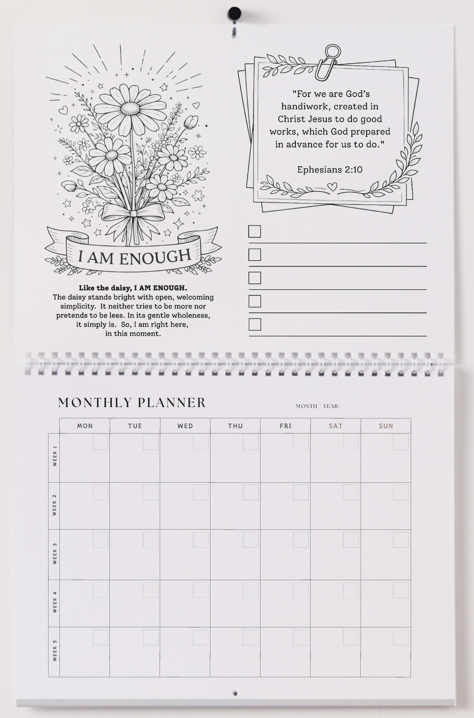 She Bloomed Anyway plus Wall Calendar/Planner - FAITH BASED GIFT BUNDLE