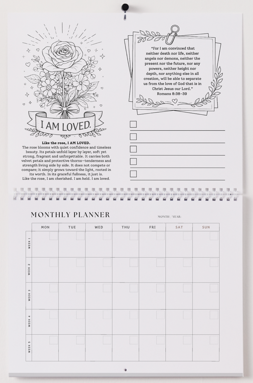 She Bloomed Anyway plus Wall Calendar/Planner - FAITH BASED GIFT BUNDLE