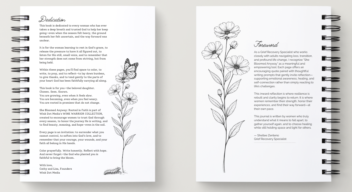 The She Bloomed Anyway Rooted in Faith Bundle: Wink Warrior — Coloring + Reflection Journals & Planners for Women in Hard Seasons