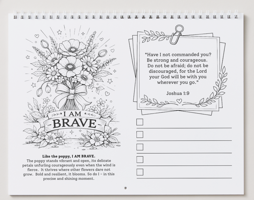 The She Bloomed Anyway Rooted in Faith Bundle: Wink Warrior — Coloring + Reflection Journals & Planners for Women in Hard Seasons