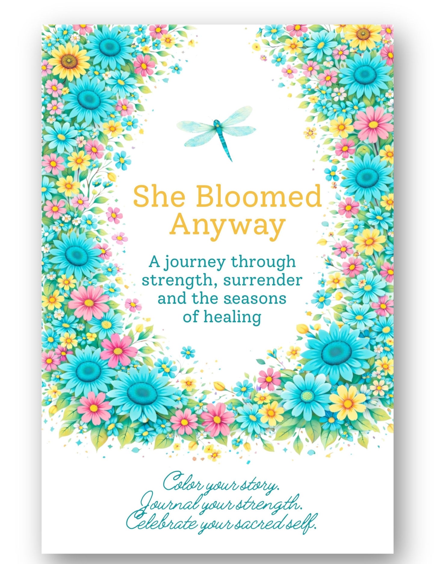 She Bloomed Anyway™ — A Coloring + Reflection Journal for Women Navigating Illness, Grief & Healing | 6" x 9" Pocket Size 10 Pack