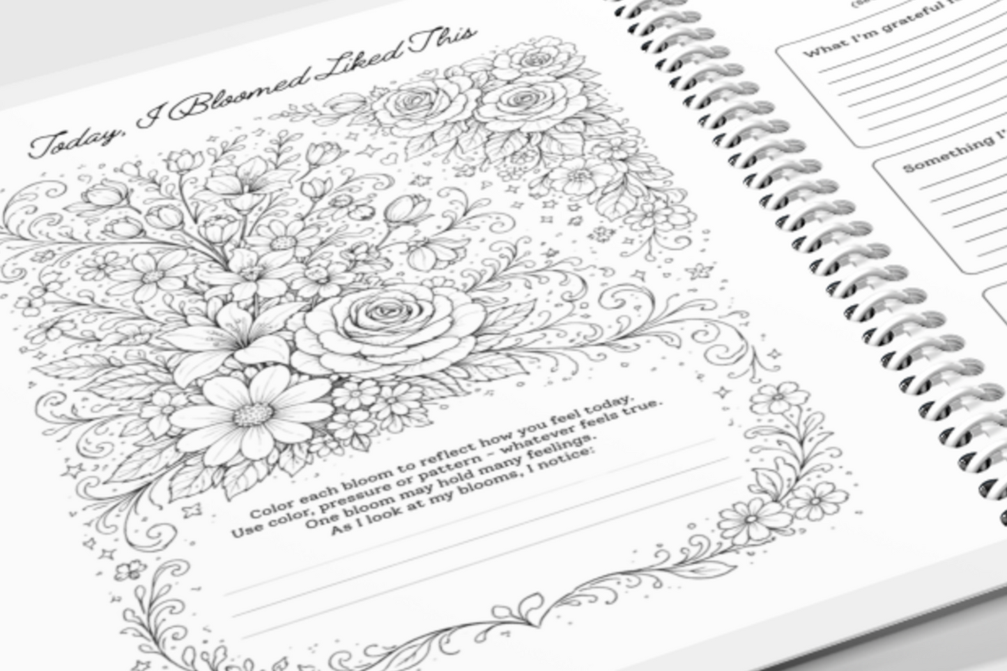 She Bloomed Anyway™ Rooted in Faith — Christian Coloring + Reflection Journal for Women Navigating Illness, Grief & Healing | Wire Bound 8.5" x 11"