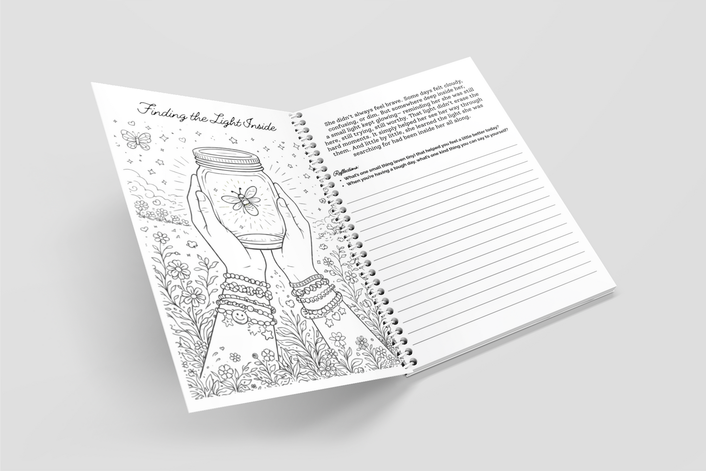 Growing Through It™ — A Coloring + Reflection Journal for Teen Girls Navigating Big Feelings | 8.5 x 11 Wirebound