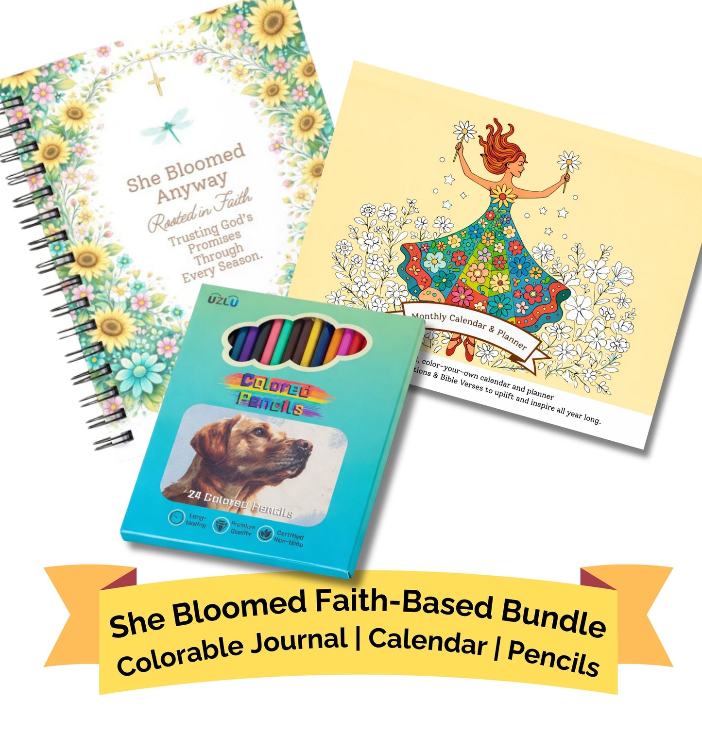 The She Bloomed Anyway Rooted in Faith Bundle: Wink Warrior — Coloring + Reflection Journals & Planners for Women in Hard Seasons