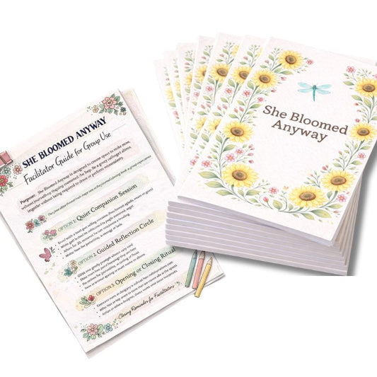 She Bloomed Anyway 12-Pack with Facilitator Guide Journal & Coloring Book for Groups & Retreats